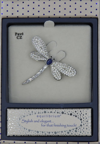 Equilibrium Sparkle Dragonfly Silver Brooch