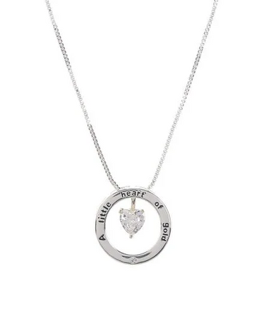 Equilibrium Heart of Gold Message Ring Necklace