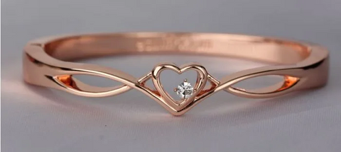 Equilibrium Diamond Heart Rosegold Bangle