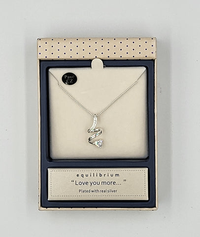 Equilibrium Love You More Swirl Sentiment Necklace