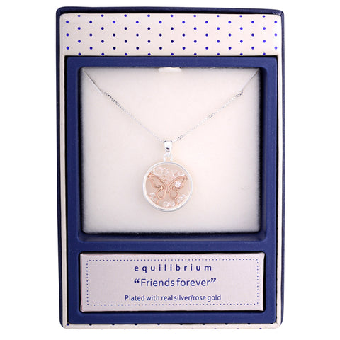 Equilibrium Friends Forever Crystal Sentiment Necklace