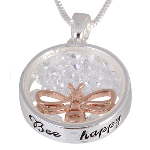 Equilibrium Bee Happy Crystal Sentiment Necklace
