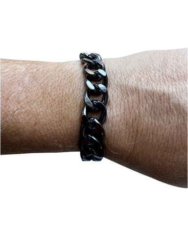 Men's Republic Gun Metal Watch set with three Bracelets
