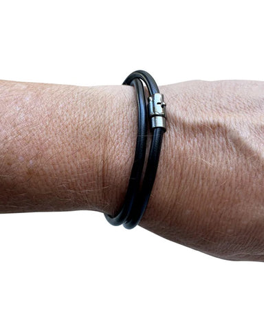 Men's Republic Gun Metal Watch set with three Bracelets