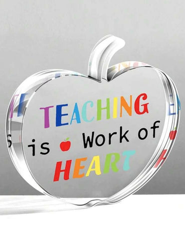 Work of Heart Teacher Apple Acrylic Plaque