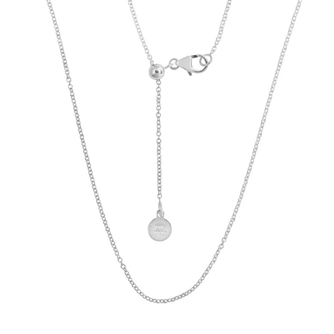Sterling Silver Anti Tarnish Cable Chain Adjustable up to 55cm