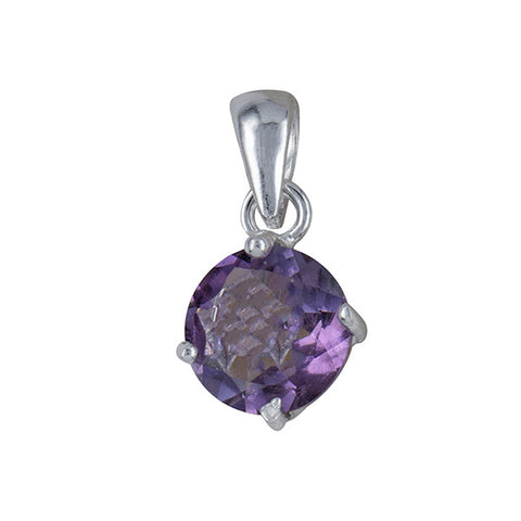 Sterling Silver Natural Amethyst Pendant
