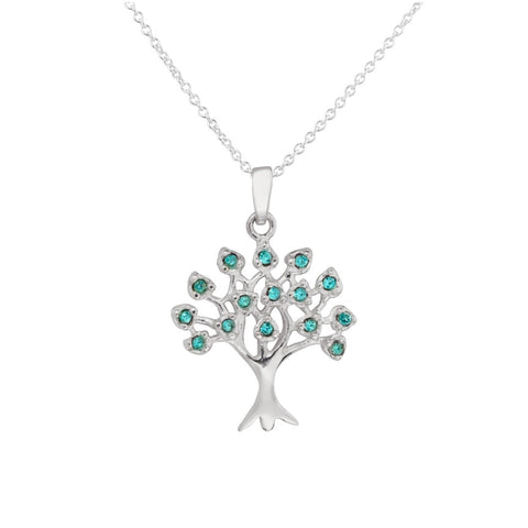 Pretty Aqua Tree Pendant