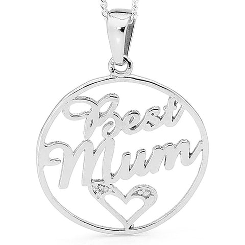 Best Mum with Cubic Zirconia Necklace