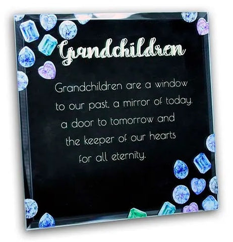 Grandchildren Mirrored Sentiment Plaque