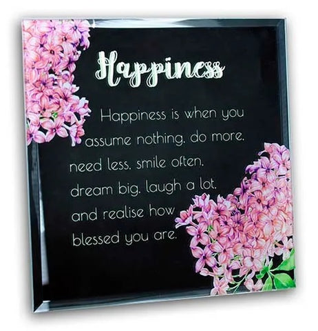 Happiness Mirrored Sentiment Plaque