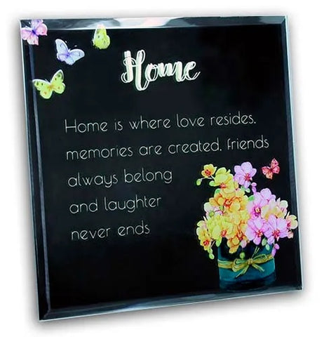 Home Mirrored Sentiment Plaque