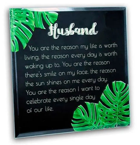 Husband Mirrored Sentiment Plaque