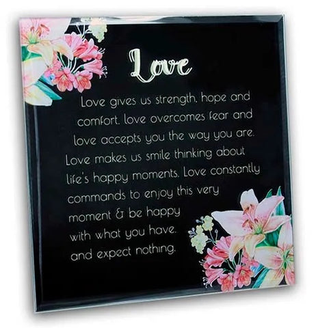 Love Mirrored Sentiment Plaque