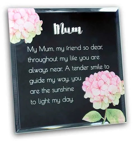 Mum Mirrored Sentiment Plaque