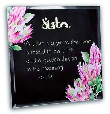 Sister Mirrored Sentiment Plaque