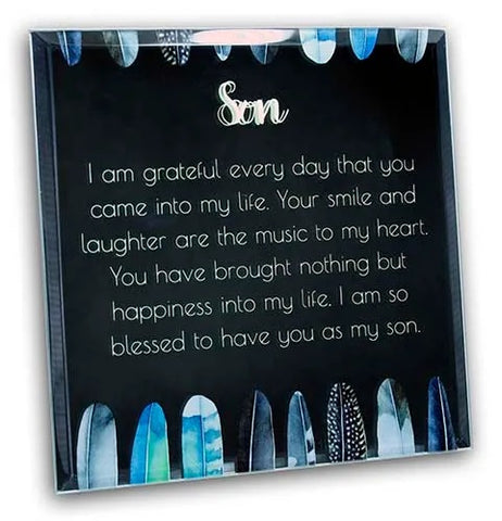 Son Mirrored Sentiment Plaque