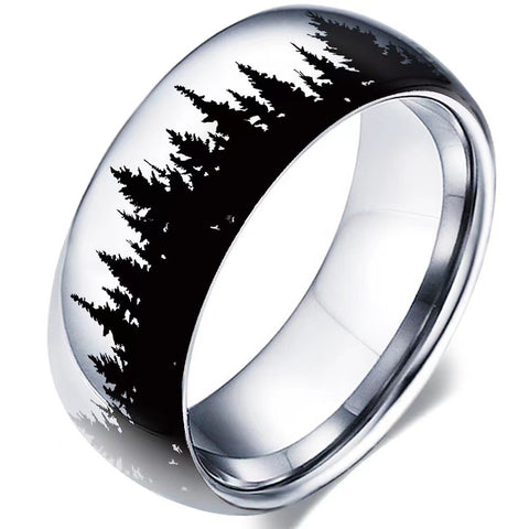 Black Forest Design Silver Titanium Ring