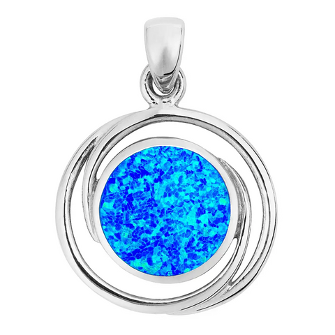 Blue Opal Circles Necklace