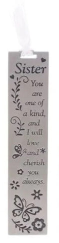 Sister Stainless Steel Bookmarks With Love