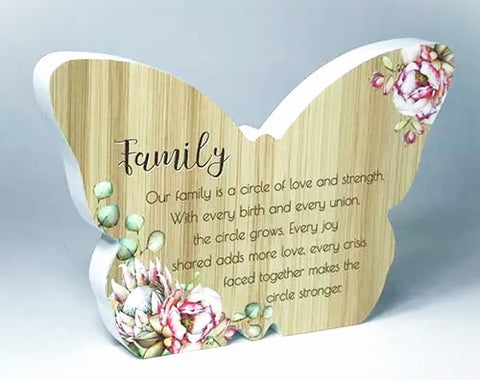 Family Bunch of Joy Butterfly Plaque