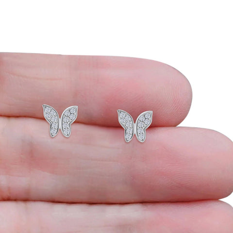 Butterfly Cluster Cubic Zirconia Stud Earrings