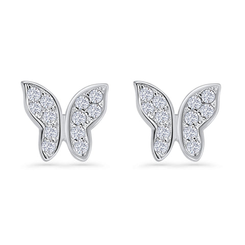 Butterfly Cluster Cubic Zirconia Stud Earrings