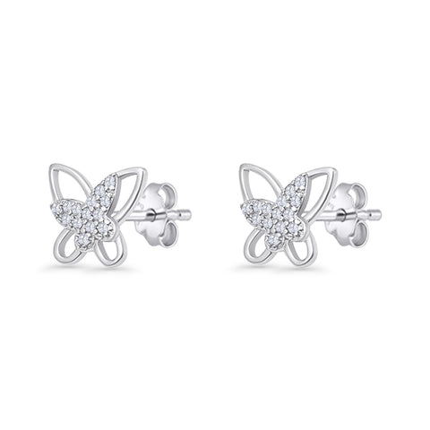 Butterfly Cubic Zirconia Stud Earrings