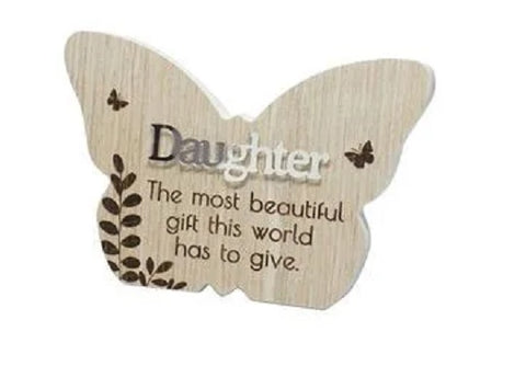Daughter Butterfly Message Plaque