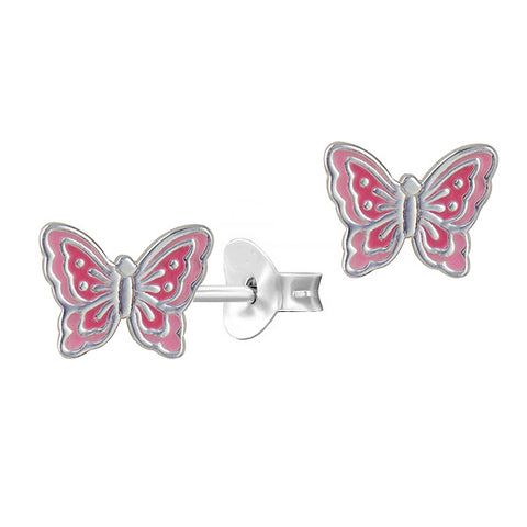 Pink Butterfly Necklace & Earrings Bundle