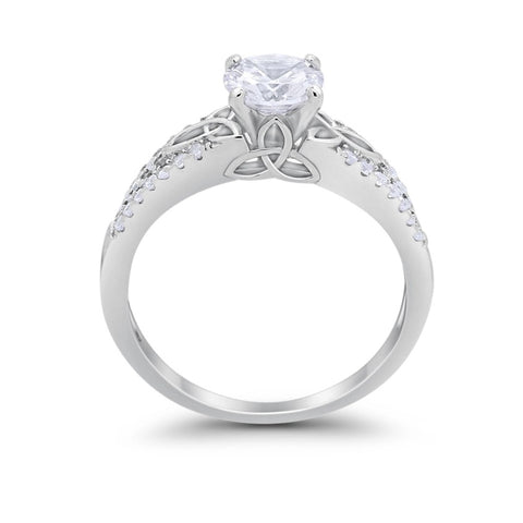 Celtic Trinity Knot Cubic Zirconia Ring