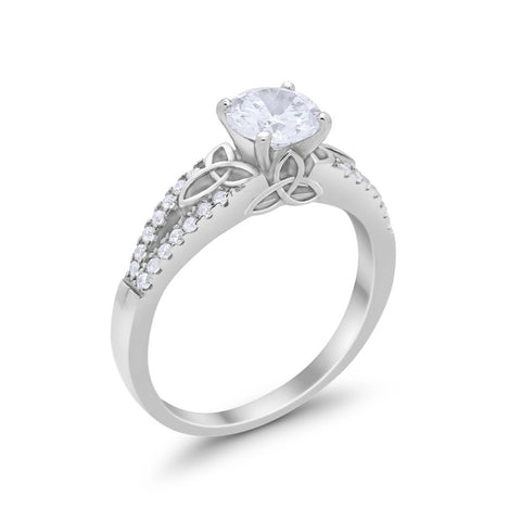 Celtic Trinity Knot Cubic Zirconia Ring