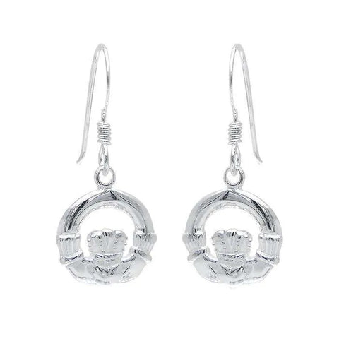 Celtic Claddagh Earrings in Sterling Silver
