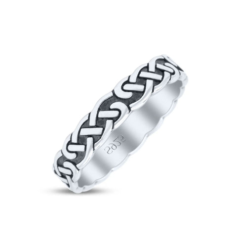 Celtic Eternity Knot Oxidised Ring