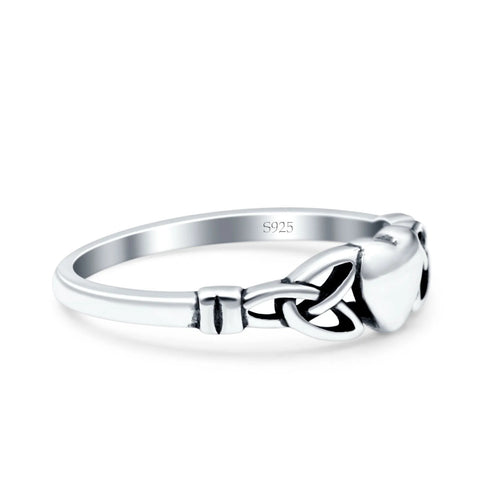 Celtic Oxidised Heart Sterling Silver Ring