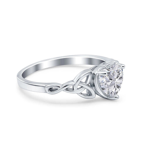 Celtic Trinity Heart Ring with Cubic Zirconia