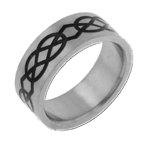 Black Celtic Knot Titanium Ring