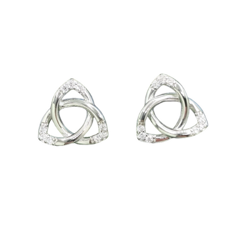 Celtic Trinity Knot Cubic Zirconia Stud Earrings