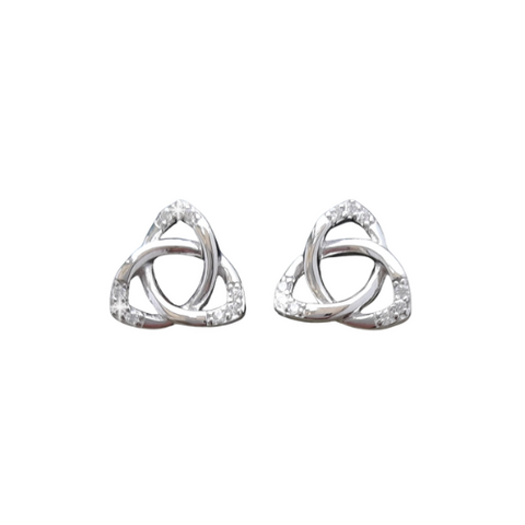 Celtic Trinity Knot Cubic Zirconia Stud Earrings