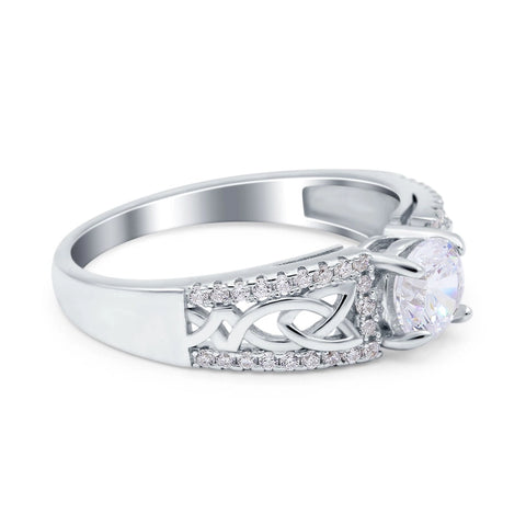 Celtic Trinity Knot & Cubic Zirconia Ring