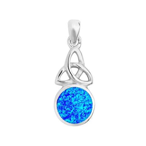 Celtic Blue Opal Trinity Necklace