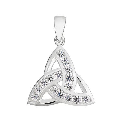 Celtic Trinity Knot Cubic Zirconia Necklace