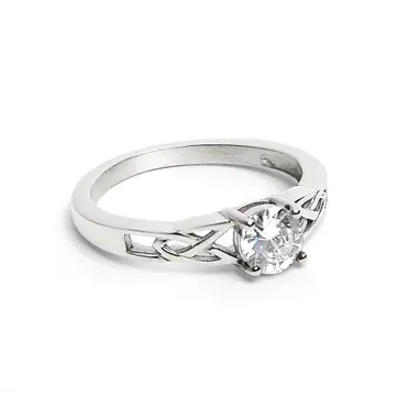 Celtic Trinity Ring with Cubic Zirconia