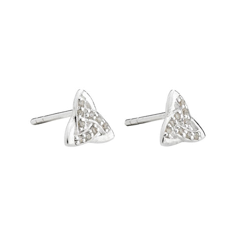 Celtic Trinity Knot Cubic Zirconia Stud Earrings