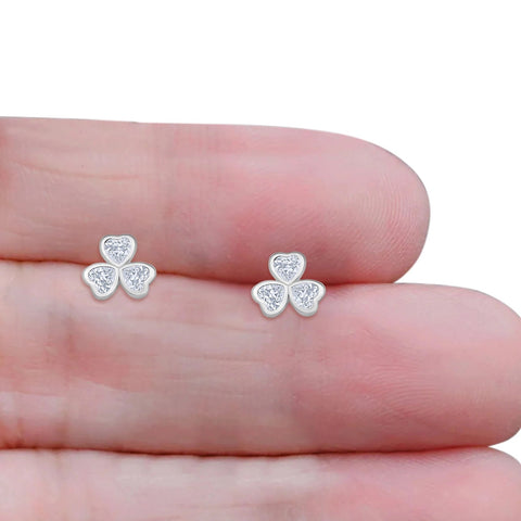 Celtic Clover Leaf Stud Earrings