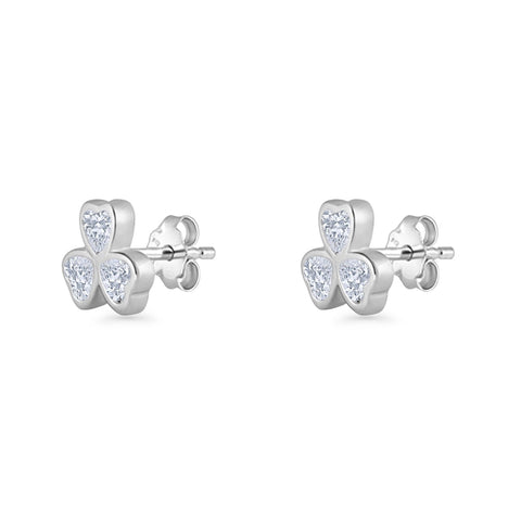 Celtic Clover Leaf Stud Earrings