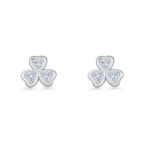 Celtic Clover Leaf Stud Earrings