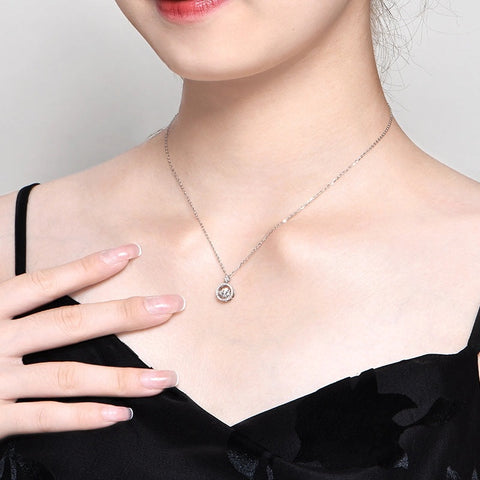 Dancing Moissanite Charm Necklace in 925 Silver