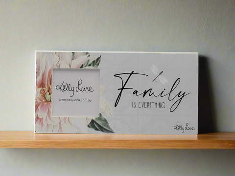 Family Is Everything Vintage Floral Dragonfly Photo Frame