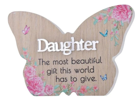 Daughter Floral Butterfly Plaque